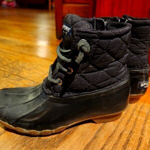 Size kids 13. Sperry black boots